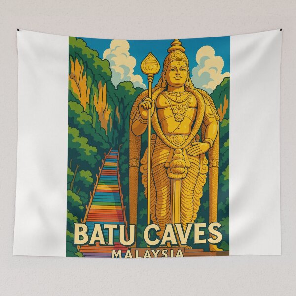 Item preview, Batu Caves with Murugan Statue and Rainbow Staircase – Malaysia Landmark designed and sold by Places On Earth.