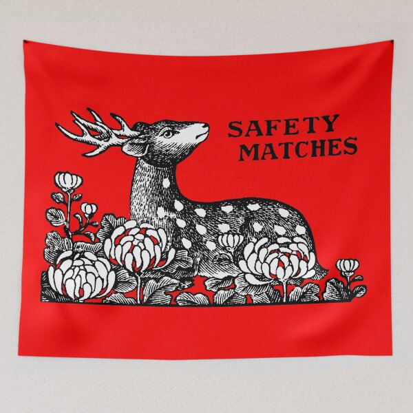 Item preview, Vintage Safety Matches Matchbox Art Deer and Flowers designed and sold by Pixelchicken.