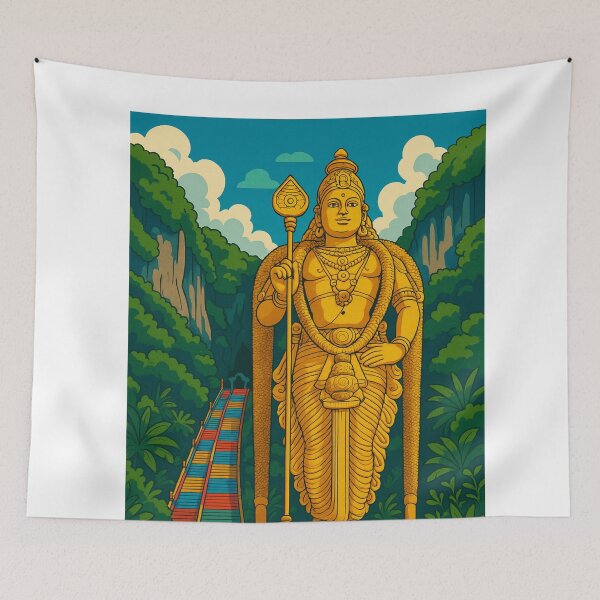Item preview, Batu Caves Entrance and Lord Murugan – Spiritual Icon of Malaysia designed and sold by Aryabek.