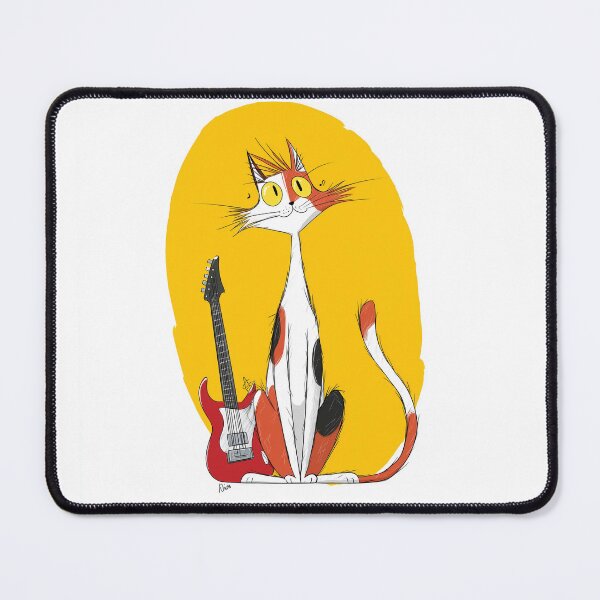 Artikelvorschau, Gitarrenspieler-Katze entworfen und verkauft von RevivalPopShop.