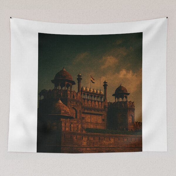 Item preview, Red Fort at Dusk – Historic Mughal Landmark in Delhi, India designed and sold by Aryabek.
