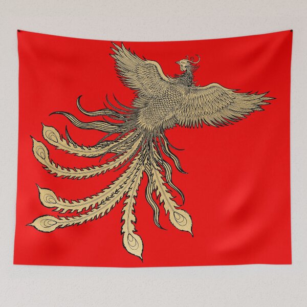 Item preview, Metallic Gold Chinese Phoenix designed and sold by Pixelchicken.