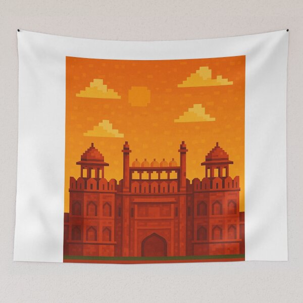 Item preview, Pixel Art Red Fort – Delhi’s Mughal Masterpiece in India designed and sold by Aryabek.