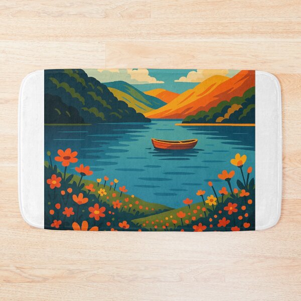 Item preview, Bote de remos en el lago Bala: un paisaje tranquilo en Snowdonia, Gales del Norte designed and sold by Aryabek.