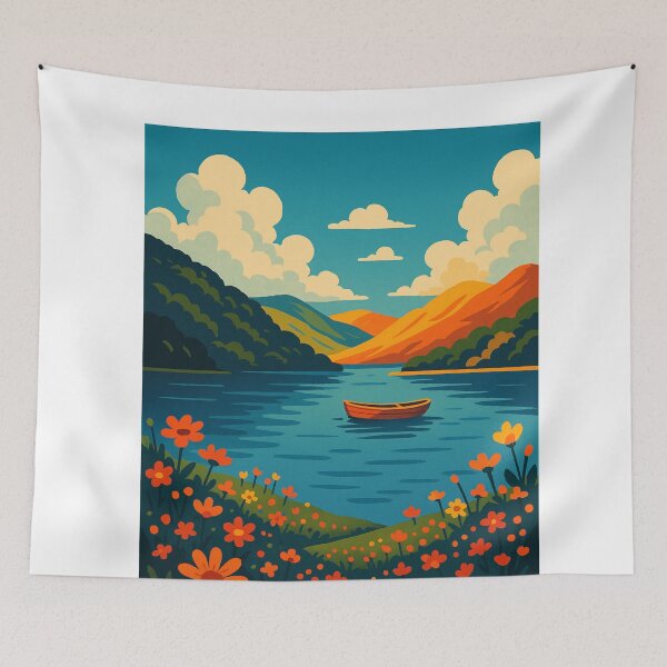 Item preview, Bala Lake Rowboat – Tranquil Scene in Snowdonia, North Wales designed and sold by Aryabek.