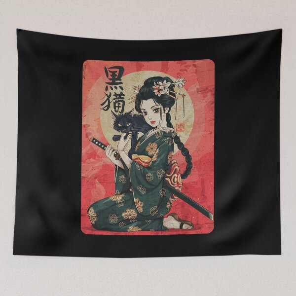 Item preview, Japanese Gothic Kawaii Anime Samurai Cat Mom Woman Girls designed and sold by Damcoc.
