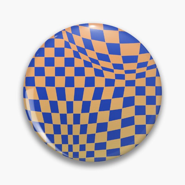 Artikelvorschau, Blaue Quadrate verzerrt, 70er-Stimmung, gelb-orange Farbverlauf entworfen und verkauft von ASKEW GRAPHICS.