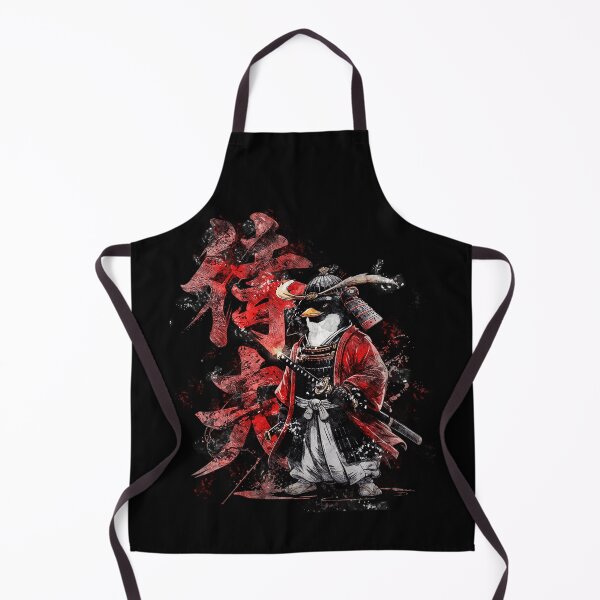 Item preview, Striking Penguin Samurai Warrior with Katana & Kimono Bold "Bushido" Ink Wash Style designed and sold by Damcoc.