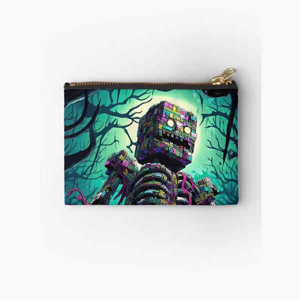 Item preview, Neon Block Monster Roaming Through Abandoned City Ruins designed and sold by Piotrek0001.