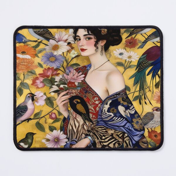 Item preview, Lady with Fan: A Harmonious Fusion of Eastern Aesthetics designed and sold by artdesignsnow.