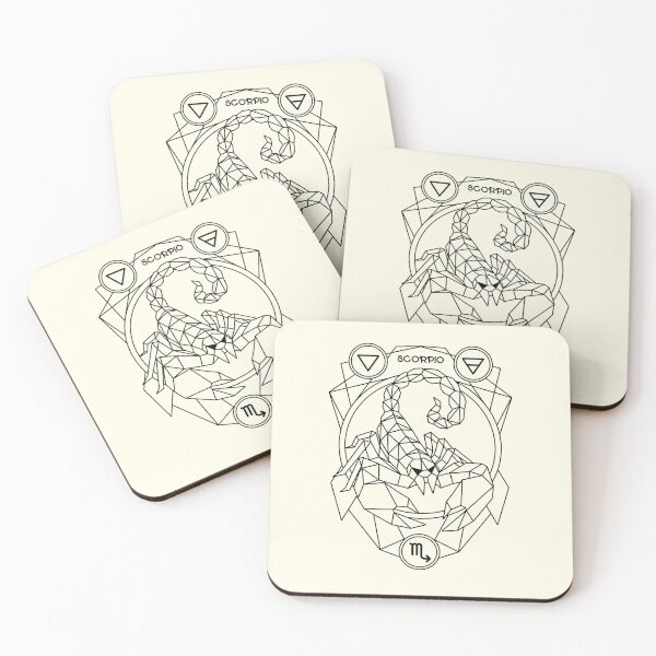 Item preview, Vintage geomatric line zodiac scorpio black white designed and sold by Atherisink.