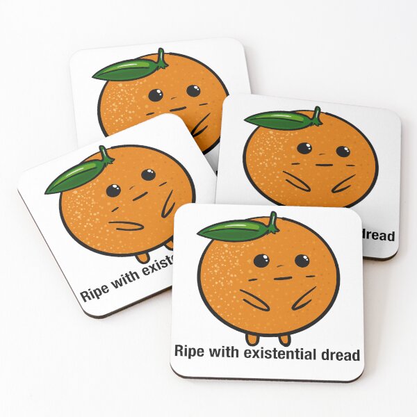 Item preview, Ripe with Existential Dread – Funny Awkward Orange Cartoon | Dark Humor Fruit Art designed and sold by graceirisart.