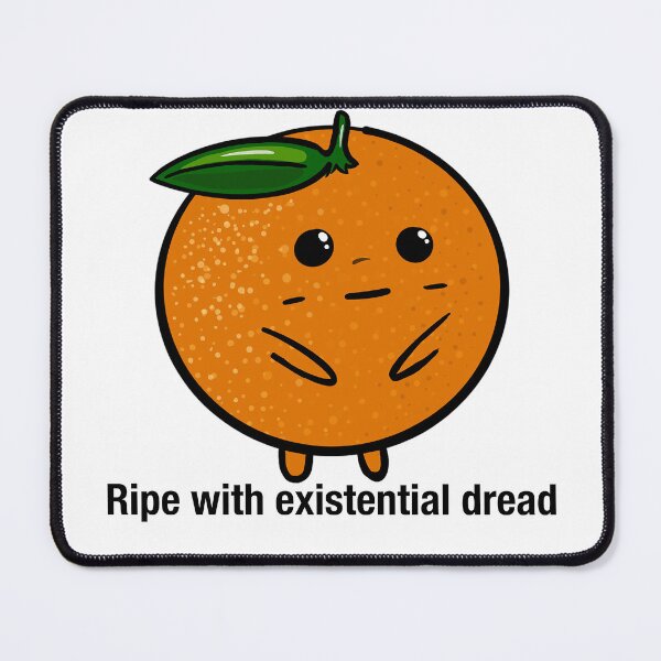 Item preview, Ripe with Existential Dread – Funny Awkward Orange Cartoon | Dark Humor Fruit Art designed and sold by graceirisart.