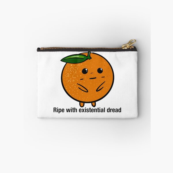 Item preview, Ripe with Existential Dread – Funny Awkward Orange Cartoon | Dark Humor Fruit Art designed and sold by graceirisart.