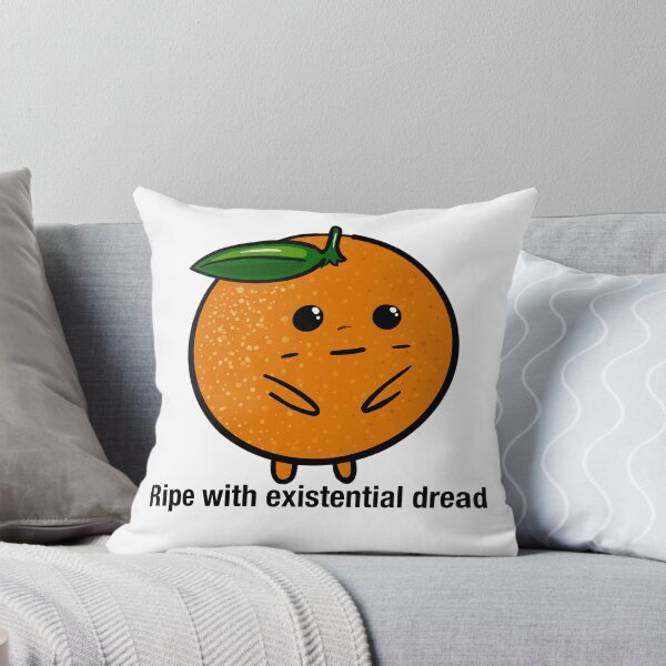 Item preview, Ripe with Existential Dread – Funny Awkward Orange Cartoon | Dark Humor Fruit Art designed and sold by graceirisart.