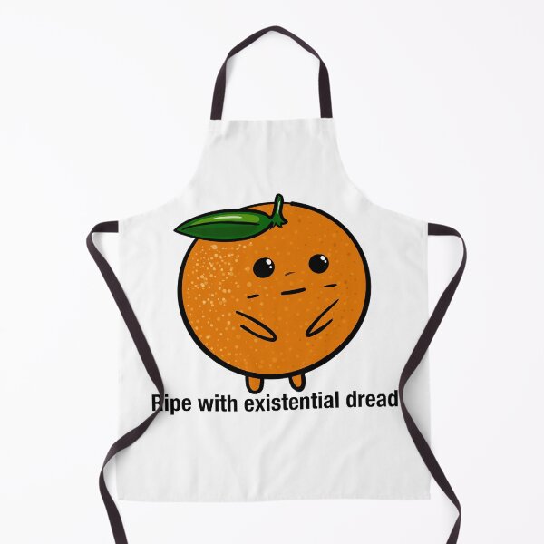 Item preview, Ripe with Existential Dread – Funny Awkward Orange Cartoon | Dark Humor Fruit Art designed and sold by graceirisart.