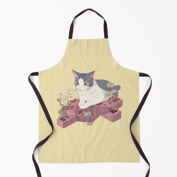 Item preview, Tabby piebald cat resting on chamomile bricks designed and sold by Petrikovvy.