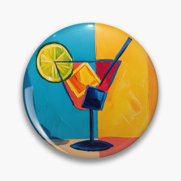 Item preview, Pop Art Cocktail Vibes - Bold Glass of Colorful Liquid with Lime Slice in Dynamic Composition designed and sold by OlfactoART Studio.