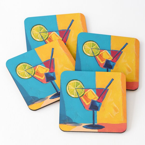 Item preview, Pop Art Cocktail Vibes - Bold Glass of Colorful Liquid with Lime Slice in Dynamic Composition designed and sold by OlfactoART Studio.