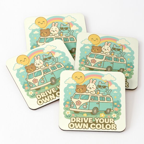 Item preview, Drive Your Own Color – Cute Retro Road Trip Art designed and sold by Patternicity.