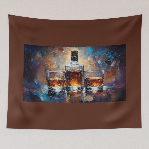 Item preview, Savor the Moment - Whiskey and Elegance in an Abstract Swirl of Color Abstract Digital AI Art designed and sold by OlfactoART Studio.