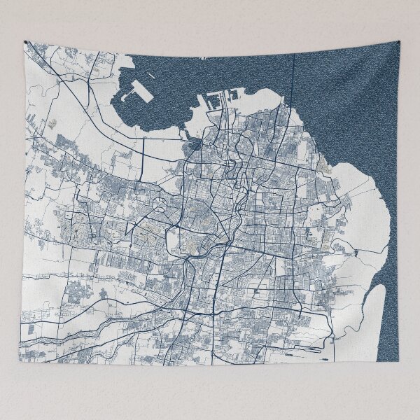 Item preview, Surabaya City Map of Indonesia - Coastal designed and sold by deMAP.