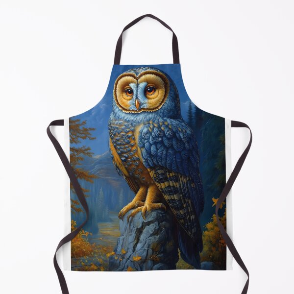 Item preview, Majestic owl perched on rock in serene forest setting. designed and sold by Artessie.