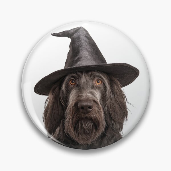 Item preview, Spinone Italiano dog Wearing Halloween Witch Hat designed and sold by LazyOwlStore.