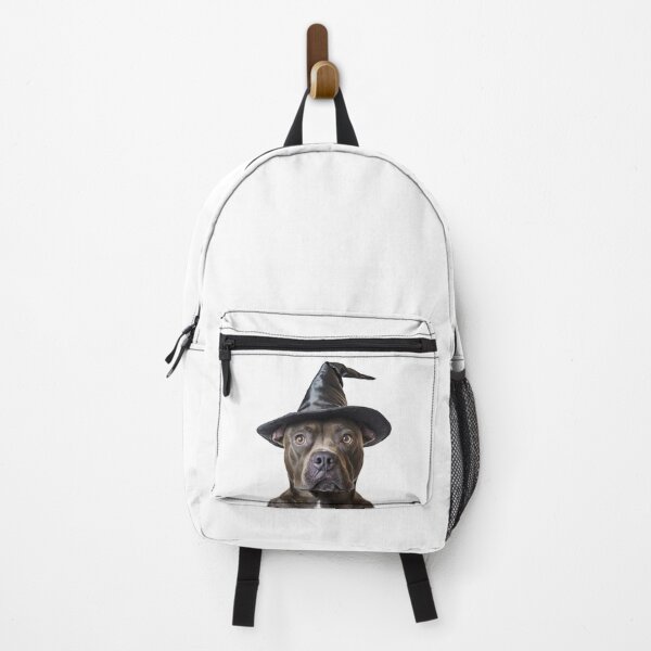 Item preview, Staffordshire Bull Terrier dog Wearing Halloween Witch Hat designed and sold by LazyOwlStore.