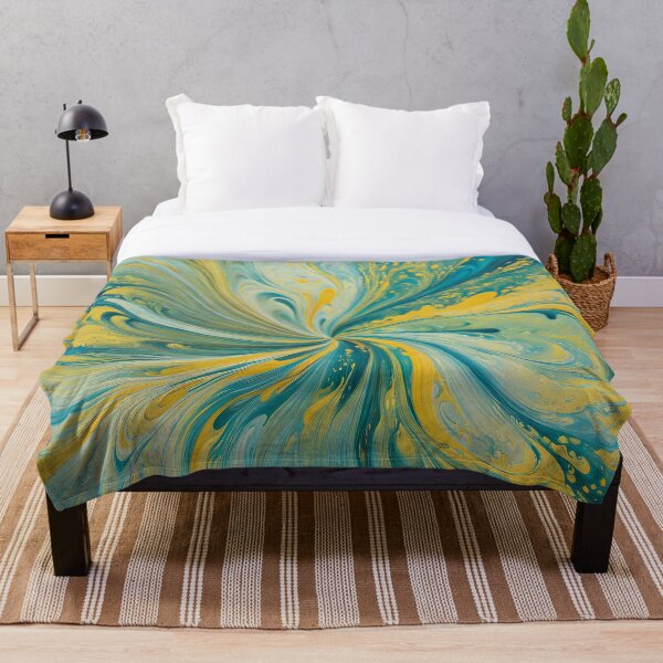 Item preview, Abstract Burst of Teal and Yellow designed and sold by Pixevol.