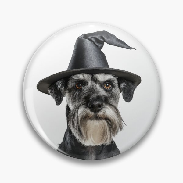 Artikelvorschau, Standard Schnauzer Hund trägt Halloween Hexenhut entworfen und verkauft von LazyOwlStore.