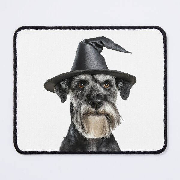 Item preview, Standard Schnauzer dog Wearing Halloween Witch Hat designed and sold by LazyOwlStore.