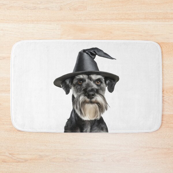Item preview, Standard Schnauzer dog Wearing Halloween Witch Hat designed and sold by LazyOwlStore.