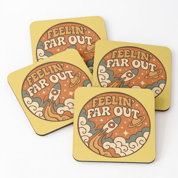 Item preview, Feelin’ Far Out Retro Space Rocket Sticker – Groovy 70s Psychedelic Vibes designed and sold by MindFulStudios.