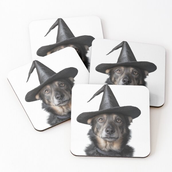 Item preview, Swedish Vallhund dog Wearing Halloween Witch Hat designed and sold by LazyOwlStore.