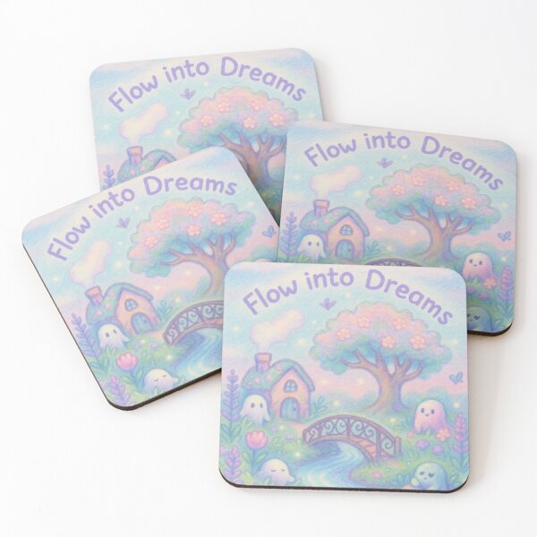 Artikelvorschau, Flow into Dreams – Pastellfarbene Fluss-Fantasiekunst in verzauberter Landschaft entworfen und verkauft von Laugh & Rewind .