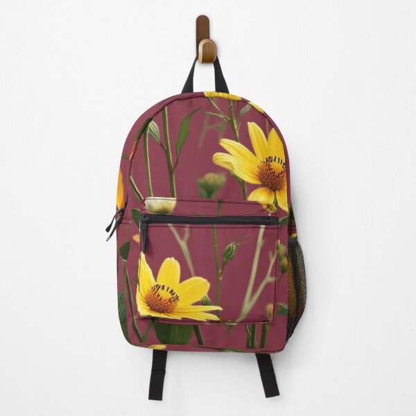 Item preview, Wildflowers and a Yellow Rose to the Right - Deep Burgundy Background #5009DBD designed and sold by Wildflower Rose.