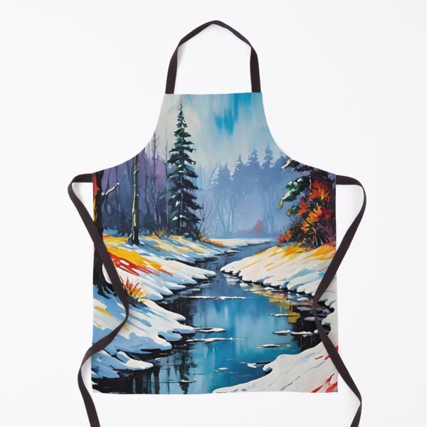 Item preview, landscape, winter, forest, river, nature, designed and sold by DonnaBlankaArt.