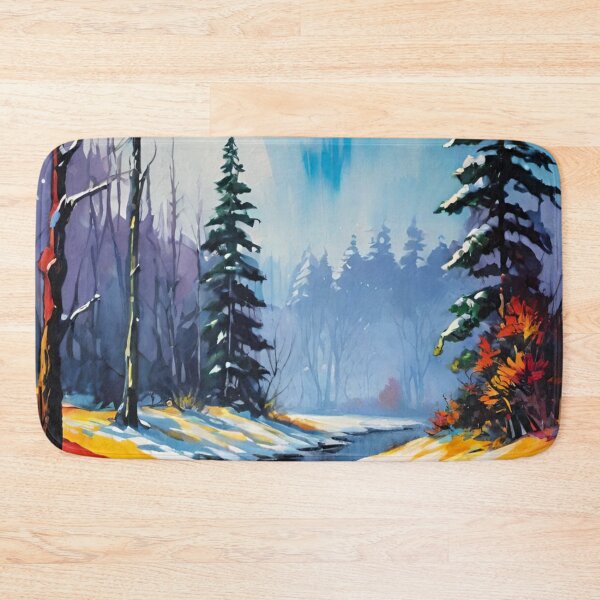 Item preview, landscape, winter, forest, river, nature, designed and sold by DonnaBlankaArt.