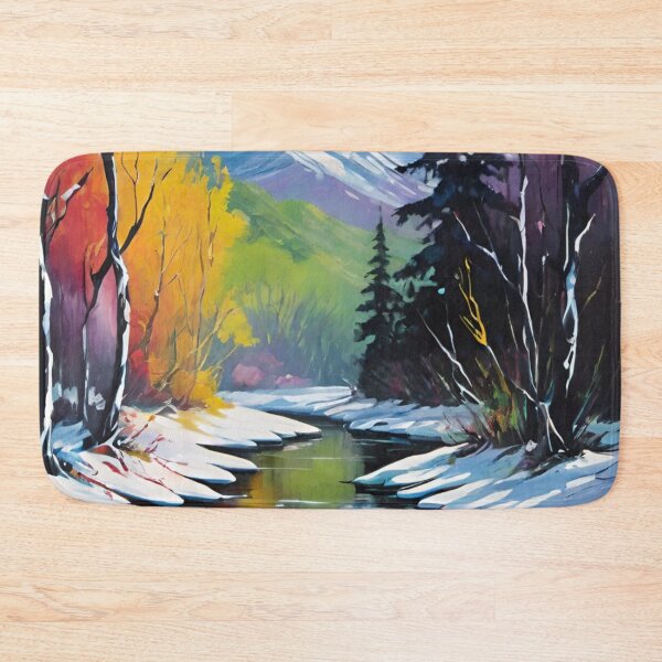 Item preview, landscape, winter, forest, river, nature, designed and sold by DonnaBlankaArt.