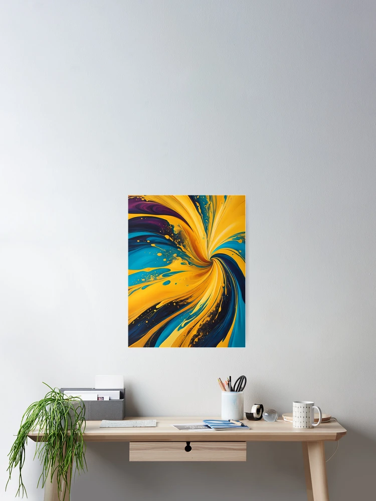 Thumbnail 2 of 3, Poster, Abstract Color Vortex designed and sold by Pixevol.