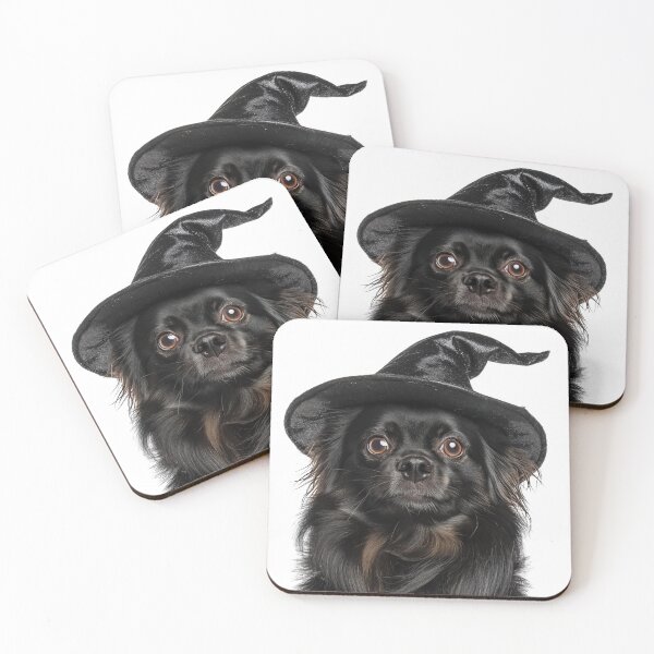 Item preview, Tibetan Spaniel dog Wearing Halloween Witch Hat designed and sold by LazyOwlStore.
