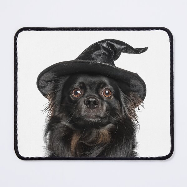 Item preview, Tibetan Spaniel dog Wearing Halloween Witch Hat designed and sold by LazyOwlStore.