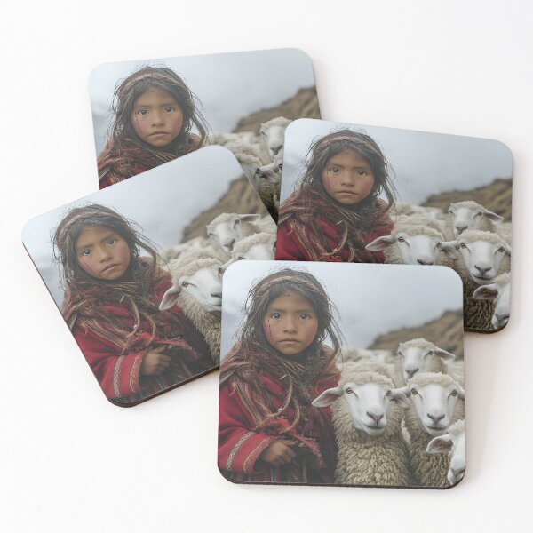 Item preview, Young herder with sheep in a mountainous landscape designed and sold by Artessie.