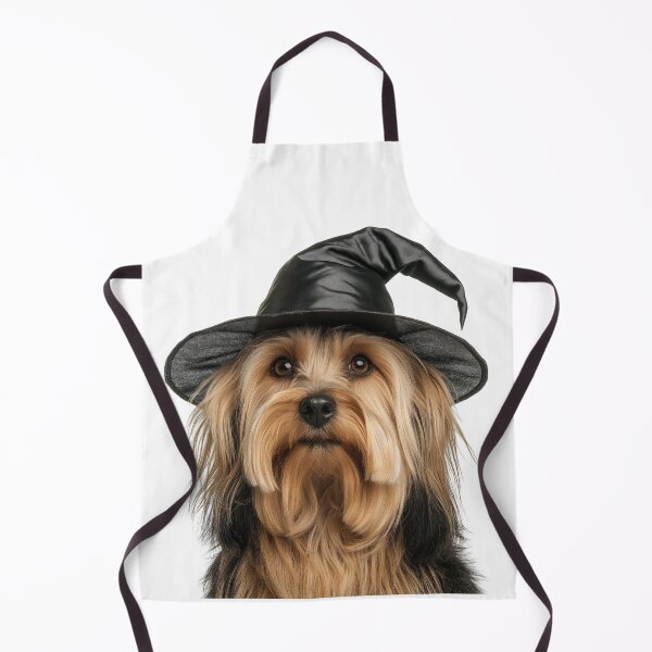 Item preview, Tibetan Terrier dog Wearing Halloween Witch Hat designed and sold by LazyOwlStore.