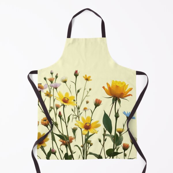 Item preview, Wildflowers and a Yellow Rose to the Right - Butter Cream Background #5009BCR designed and sold by Wildflower Rose.