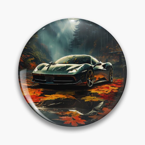 Item preview, Supercar Reflections On Leaf Covered Forest Road designed and sold by RevUpDesign.