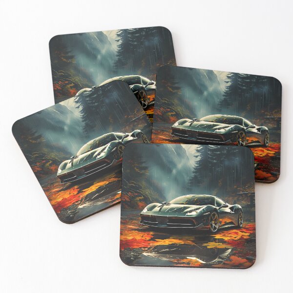 Item preview, Supercar Reflections On Leaf Covered Forest Road designed and sold by RevUpDesign.
