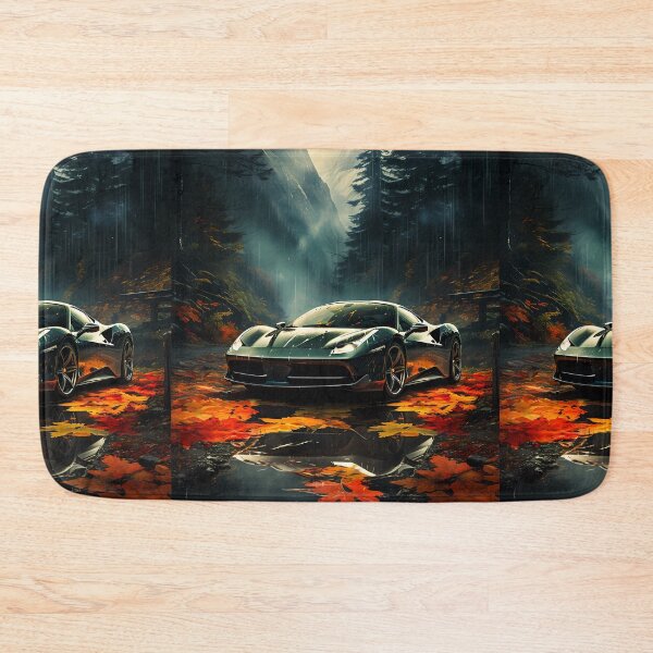 Item preview, Supercar Reflections On Leaf Covered Forest Road designed and sold by RevUpDesign.