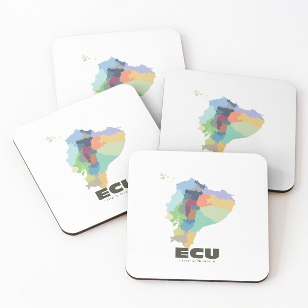 Item preview, Colorful Map of Ecuador - Modern Abstract Design designed and sold by CartoPrints.